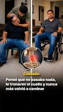 Cuidado: Pensé que no pasaba nada, le tronaron el cuello y nunca más volvió a caminar