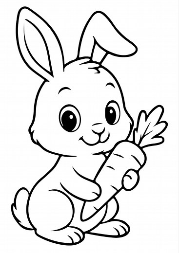 Bunny Coloring Pages for Kids – 12 Printable Black and White – Cute Bunny Activity for Toddlers, Preschool, Kindergarten – Instant Download - Etsy