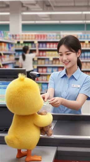 A little duckling brought home a bag of walnuts!