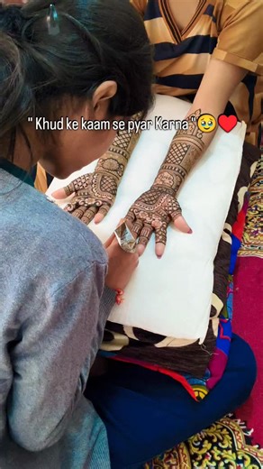 Mehandi by priyanshi ( BILASPUR CHHATISGARH 🌿) on Instagram: "Khud ke kaam se pyar Karna ♥️🧿😇 . . .#khud ke kaam se bhi pyar Karna ek achievement hai 💖💕#mehanditutorial💕✍️ #viralreels #india #explorepage✨ #mehendiartist♥️"
