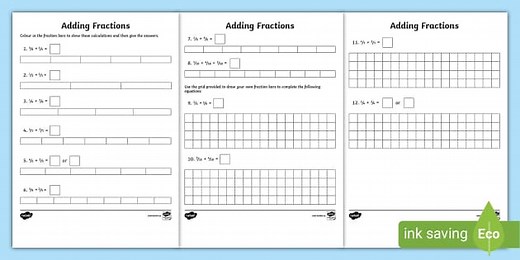 Adding Fractions with Models Activity