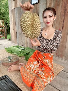 141K views · 5K reactions | Cooking Sticky rice with Durian dessert recipe | Primitive TV | Facebook