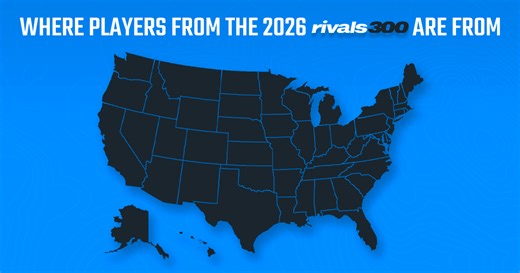 States with the most recruits in the latest 2026 Rivals300 rankings