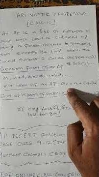 Arithmetic progression Oneshot NCERT Class-10 maths