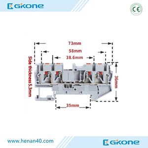[Hot Item] PT 4 Pin Push in DIN Rail Terminal 800V Push in Electrical Wire Terminal Block 2 Input 2 Output For2.5mm2