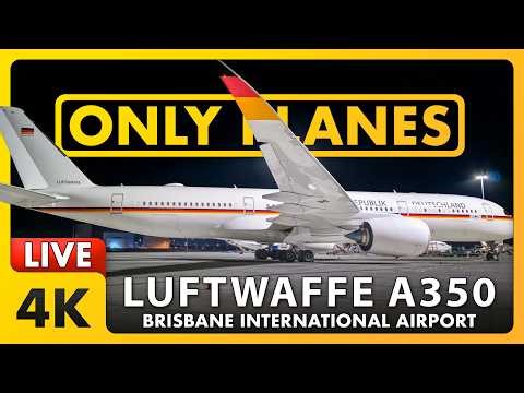 🔴 Luftwaffe A350 Departure @ Brisbane Airport w/ James & Matty + ATC ✈️