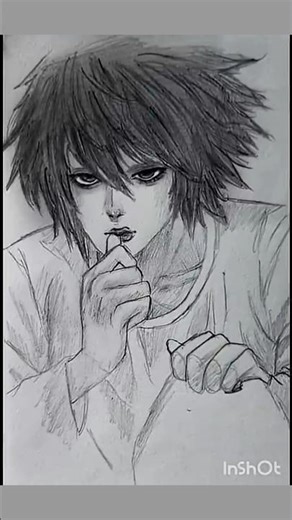 I Drew L from death note #deathnote #drawing #shorts #ytshorts #anime #art #fyp #trend