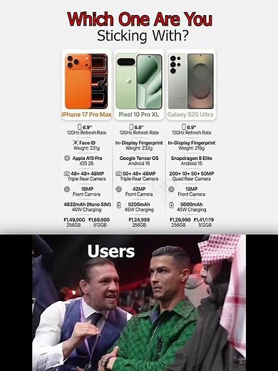 iPhone 17 Pro Max vs Pixel 10 Pro XL vs Galaxy S25 Ultra 😱