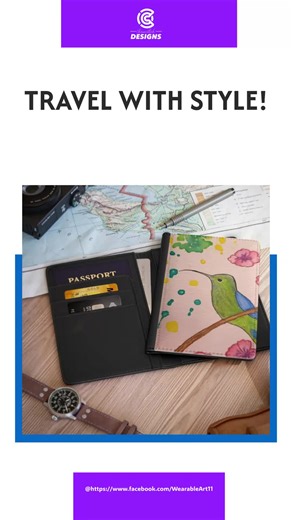 Traveling in style is easy with our Hummingbird Passport Cover! 🌍✈️ Durable, functional, and uniquely designed for your adventures! #customdesign #artisticdesign #paintedart #artwork #artinspiration #designsolutions #artprinted #customdesigns #artisticproducts #artisticdesigns #paintedartwork #artprints #flowart #wearableart #fuctionalart #practicalart