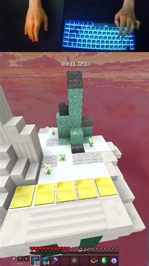 telly with butterfly click?? #shorts #minecraft #hypixel #bedwars #bridging #tellybridge