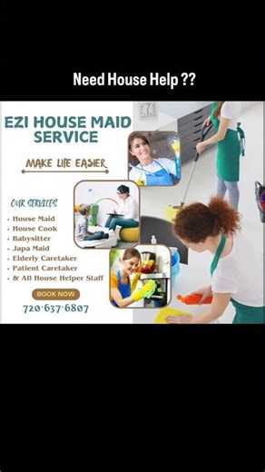Need help at home?Ezi's got you covered!House Maid, House Cook,Babysitter,Japa Maid, #attendantcare