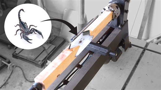 Cheap axe from eBay modification - woodturning scorpion 🦂 resin handle