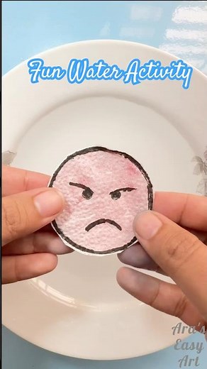 Fun Satisfying Art activity for kids | Tissue paper emoji & Water activity ‪@ArasEasyArt‬#emoji #art