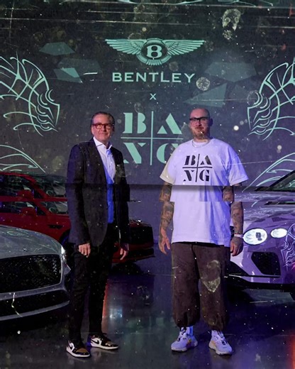 Bentley x Bang Bang. A blend of artistry and ingenuity. During Miami Art Week, Bang Bang x Bentley debuted a unique Bentayga EWB featuring UV-activated designs akin to Bang Bang’s ‘Magic Ink’ technology. This co-created design led by Bang Bang and the Bentley Mulliner designers was inspired by the polarities of the Bentley range and the new collaboration. Stay tuned for more to come in 2025. | Bentley Motors