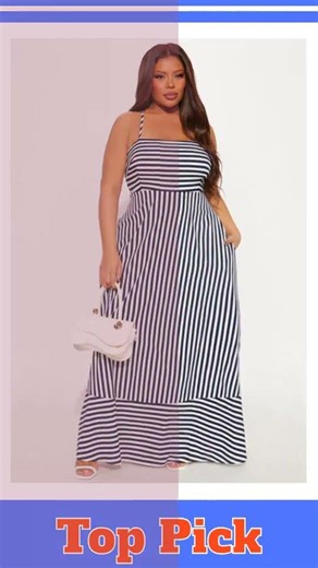 Anne Striped Maxi Dress - Navy