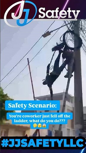 Worker has bad day after falling off ladder… #jjsafetyllc #safetyfirst #safetyfails