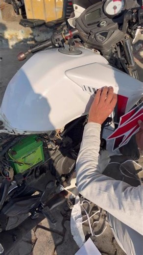 Apache bike new sticker install those are purchase model Sadi kar white colour Apache bike#trending@