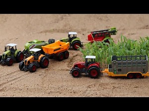 Toy Farm Tractor Set Unboxing | Miniature Farm Vehicles Review & Play Test 🚜