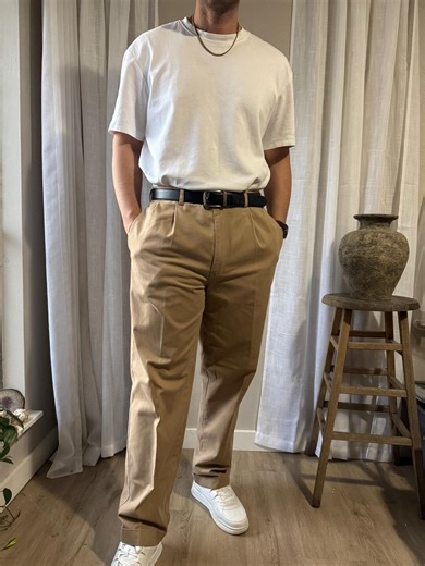 Vintage Polo Ralph Lauren Mens Cotton Khaki Pants : Front Pleats Cuffed Hem - Etsy