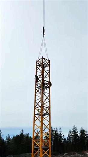 Tower Crane POV: Hammering Crane Pins 100 FT Up