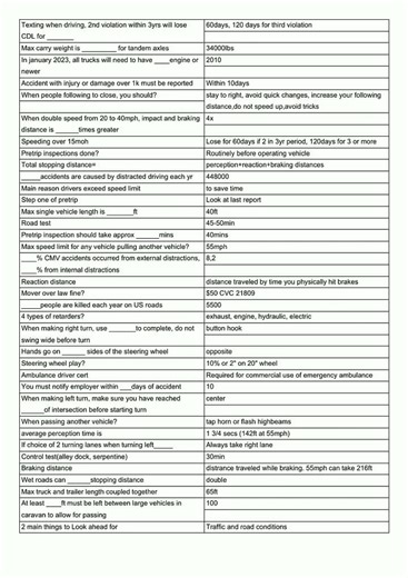 Commercial Driver Handbook Flashcards video