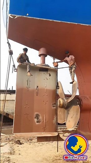 Ship Propeller & Rudder Installation | Massive Marine Engine Repair 🔥 Heavy Ship Maintenance #Shorts