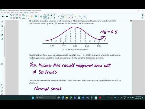 Lesson 6 2: Sampling Distribution for a Proportion (Video Lesson)