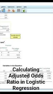 Calculating Adjusted Odds Ratio in Logistic Regression Analysis