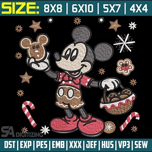 Gingerbread Mickey Mouse Machine Embroidery Design - Etsy
