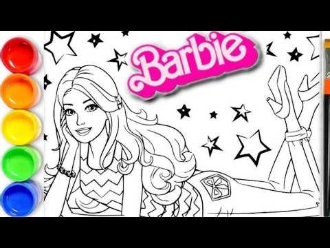 Easy Barbie Drawing for kids, Painting & Coloring step by step | Barbie Drawing | How to draw Barbie