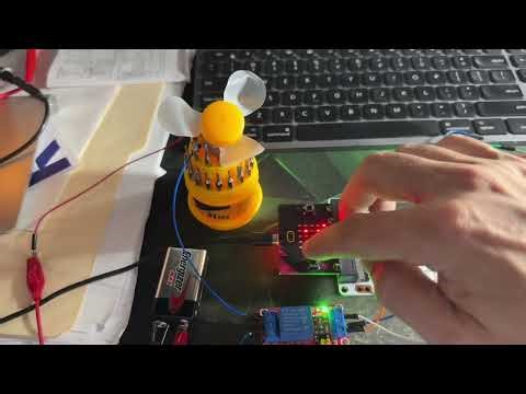 Controlling a DC motor using a relay and a microbit card
