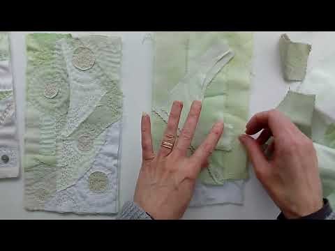 How I Begin to Create a Textile Collage for a Small Slow Stitched Art Quilt - No Music