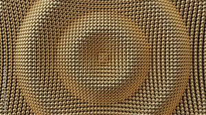 Ripple background with golden spheres - 3D 4k animation (3840 x 2160 px)