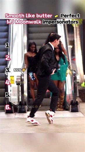 Smooth like butter 🧈 Perfect MJ Moonwalk impersonators #Moonwalk #dance
