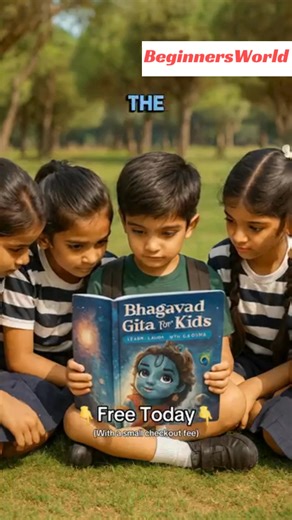 ✨ Gift your child the timeless wisdom of the Bhagavad Gita – in a language they’ll love! Easy to understand, beautifully illustrated, and filled with life lessons – perfect for ages 3–12. 💫 📖 Let your kids grow with values, courage & focus – the Krishna way! 🙏 | Beginnersworld Main