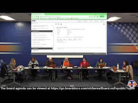 Berea City Schools Board of Education Meetings