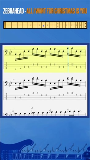Zebrahead - All I want for Christmas is you (verse) #bass #basstab #tabshorts #sheetmusic #tabs