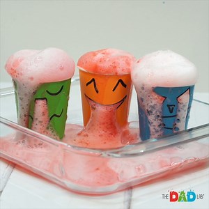 1.1M views · 3.5K reactions | Ready to mix a little magic with science this Halloween? 慄‍♂️✨ Gather your little mad scientists and get creative with this bubbling chemistry experiment that’s both spooky and safe! 離 With just a few simple ingredients—baking soda, food coloring, vinegar, soap, and paper cups—you’ll create a creepy concoction that will amaze your kids and spark their curiosity. Perfect for some hands-on Halloween fun!  | TheDadLab | Facebook