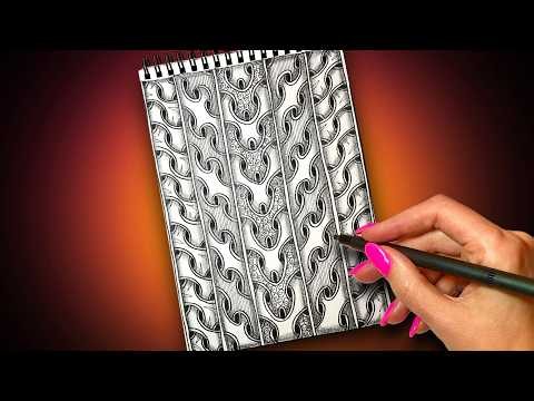 Easy Zentangle Pattern Art ✨ Doodle Drawing for Beginners