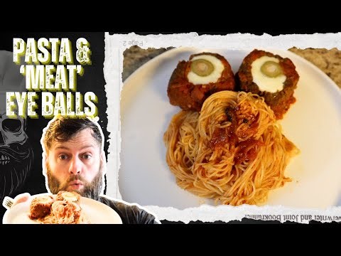 Plant-Based Meatball Eyeballs for Halloween