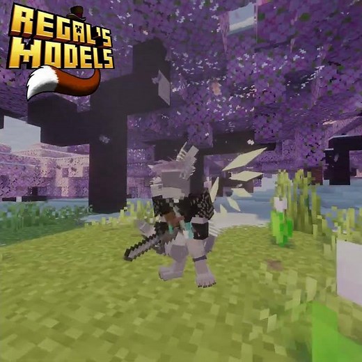Modded Minecraft Player Model Kitsune with 3D Animated Wings and Tails for Minecraft CPM