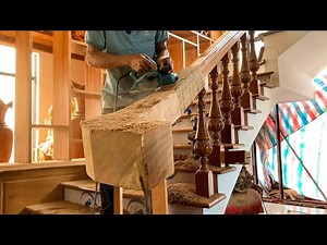 Project Of Construction & Installation Of Indoor Wooden Stairs - Beautiful Curved Wooden Stairs !