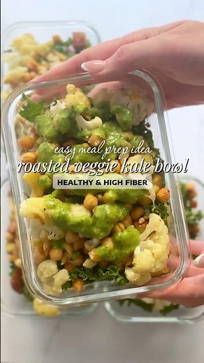 Roasted Veggie Kale Bowl: Healthy, High-Fiber Meal Prep Recipe