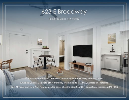 623 E Broadway, Long Beach, CA 90802 - 12 Units | 6% Cap Rate- Broadway Corridor LBC | LoopNet