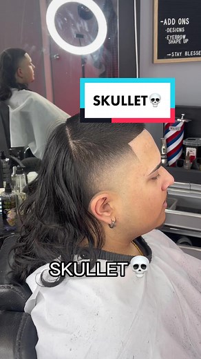 SKULLET 💀 #skullet #buzzcutmullet #weirdhaircut #buzzcut #mullet #mulletsoftiktok #mulletmafia #barbershop #fyp #barber
