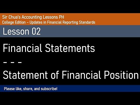 Financial Statements and the Statement of Financial Position