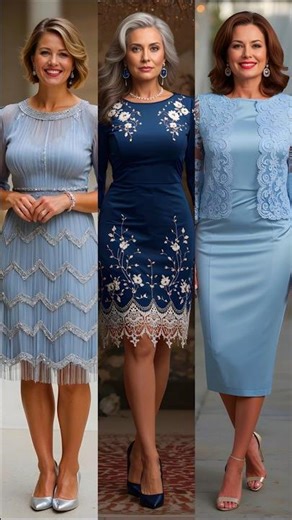 Short Blue Lace Dress | Elegance in Motion 💃 #shorts #fashion #design #style #beauty #aifashion #ai