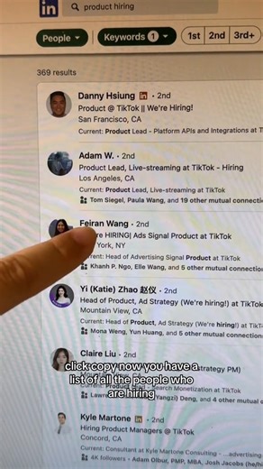 Follow for networking hacks Let NetworkingAI tailor your message to impress companies like TikTok. Connect with hiring managers, add a personal touch to your interactions, and make your mark by engaging with their posts. #JustJerry #Wonsulting #Network #NetworkAI | Jerry Lee
