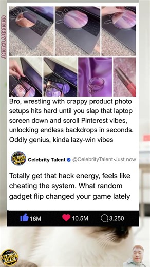 Genius Laptop Hack Transforms Product Photos with Pinterest Backdrops Instantly