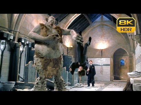 Harry Potter movie scene harry vs. Troll 8K HDR